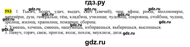 ГДЗ по русскому языку 10‐11 класс Бабайцева  Углубленный уровень упражнение - 593, Решебник