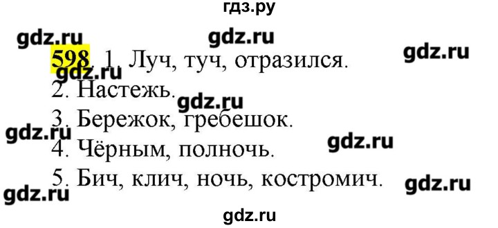 ГДЗ по русскому языку 10‐11 класс Бабайцева  Углубленный уровень упражнение - 598, Решебник
