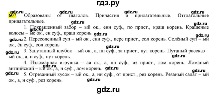 ГДЗ по русскому языку 10‐11 класс Бабайцева  Углубленный уровень упражнение - 607, Решебник