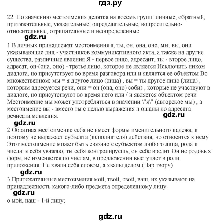 ГДЗ по русскому языку 10‐11 класс Бабайцева  Углубленный уровень повторение морфологии - 22, Решебник