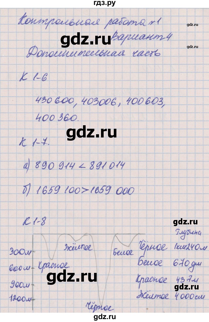 ГДЗ по математике 4 класс Нефедова контрольные и диагностические работы (Башмаков)  страница - 11, Решебник №1