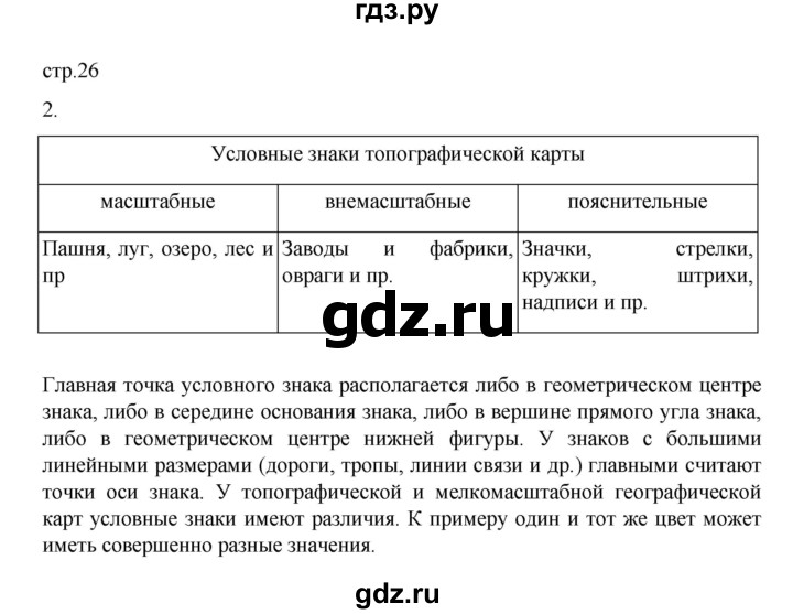 ГДЗ по географии 5 класс Летягин Дневник географа-следопыта  страница - 26, Решебник 2023