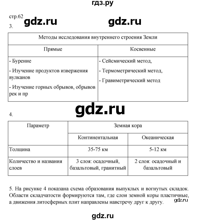 ГДЗ по географии 5 класс Летягин Дневник географа-следопыта  страница - 62, Решебник 2023