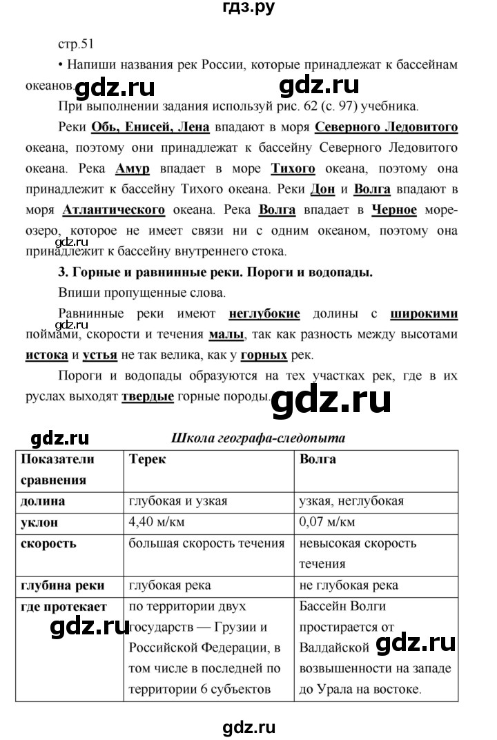 ГДЗ по географии 5 класс Летягин Дневник географа-следопыта  страница - 51, Решебник №1 2017