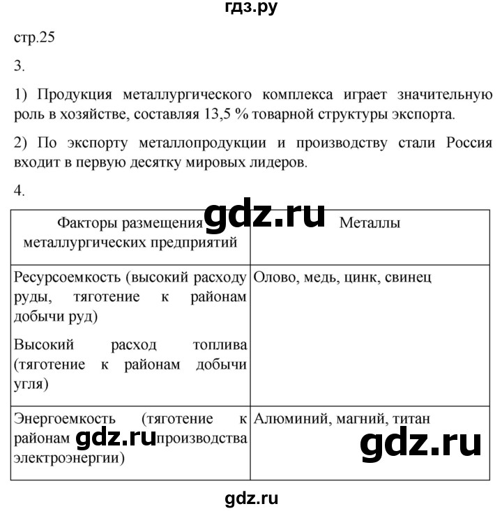 ГДЗ по географии 9 класс Таможняя рабочая тетрадь  тетрадь №1. страница - 25, Решебник 2022