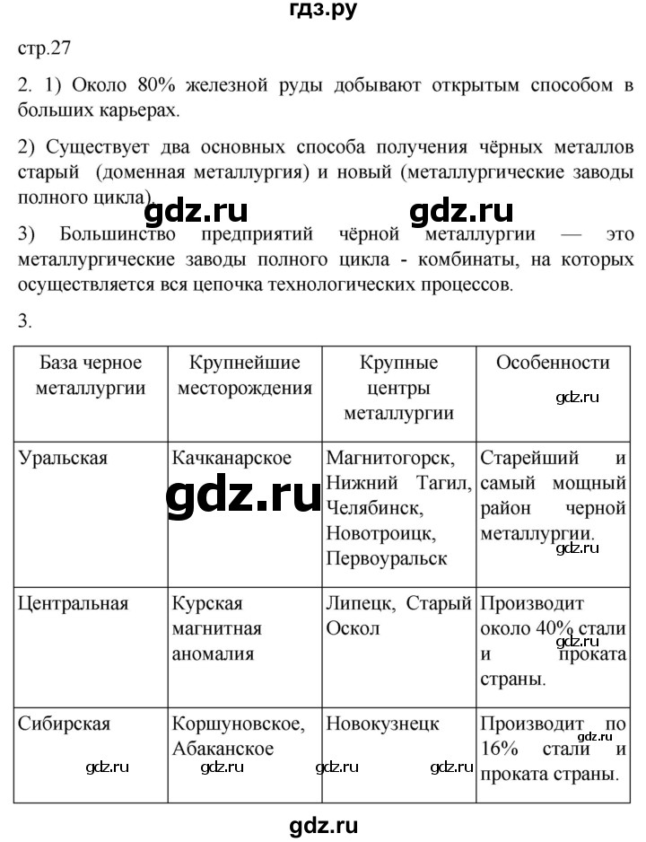 ГДЗ по географии 9 класс Таможняя рабочая тетрадь  тетрадь №1. страница - 27, Решебник 2022