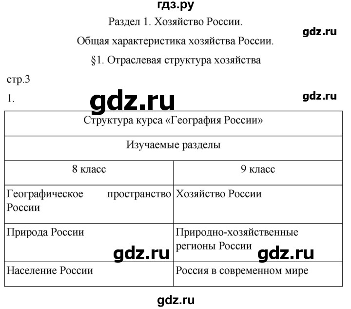 ГДЗ по географии 9 класс Таможняя рабочая тетрадь  тетрадь №1. страница - 3, Решебник 2022