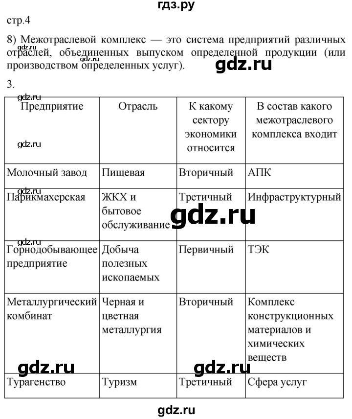 ГДЗ по географии 9 класс Таможняя рабочая тетрадь  тетрадь №1. страница - 4, Решебник 2022