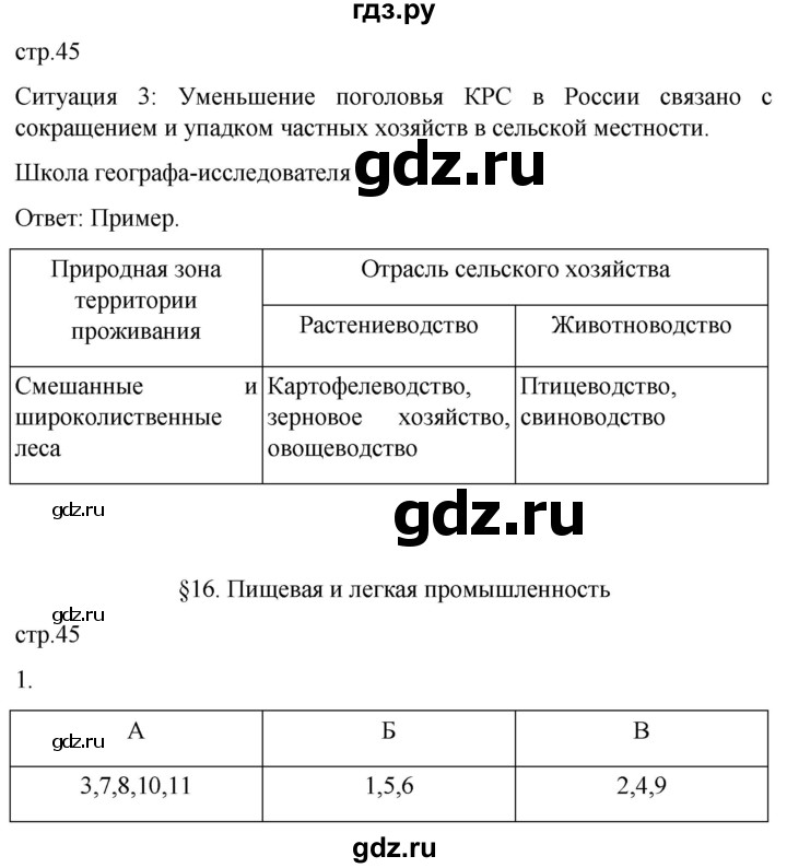 ГДЗ по географии 9 класс Таможняя рабочая тетрадь  тетрадь №1. страница - 45, Решебник 2022