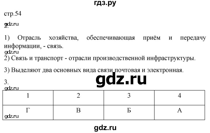 ГДЗ по географии 9 класс Таможняя рабочая тетрадь  тетрадь №1. страница - 54, Решебник 2022