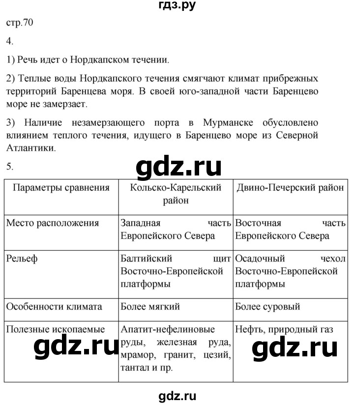 ГДЗ по географии 9 класс Таможняя рабочая тетрадь  тетрадь №1. страница - 70, Решебник 2022