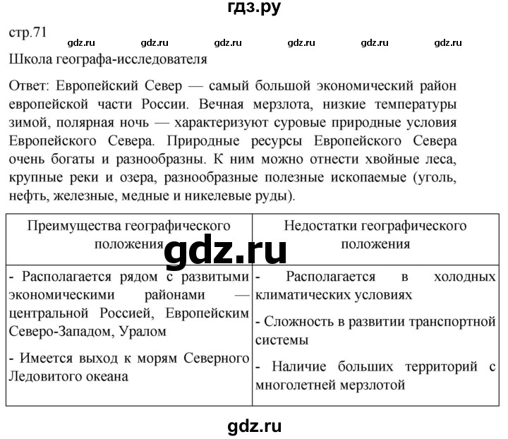 ГДЗ по географии 9 класс Таможняя рабочая тетрадь  тетрадь №1. страница - 71, Решебник 2022