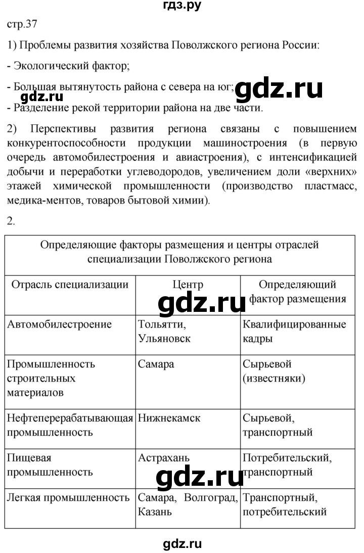 ГДЗ по географии 9 класс Таможняя рабочая тетрадь  тетрадь №2. страница - 37, Решебник 2022