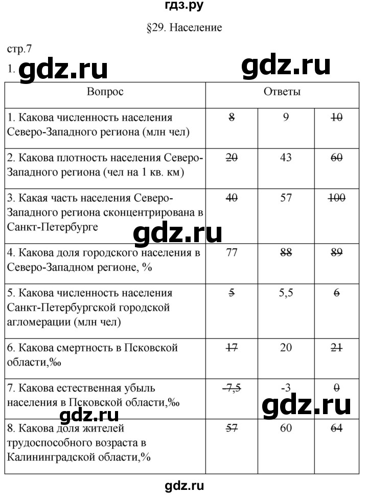 ГДЗ по географии 9 класс Таможняя рабочая тетрадь  тетрадь №2. страница - 7, Решебник 2022