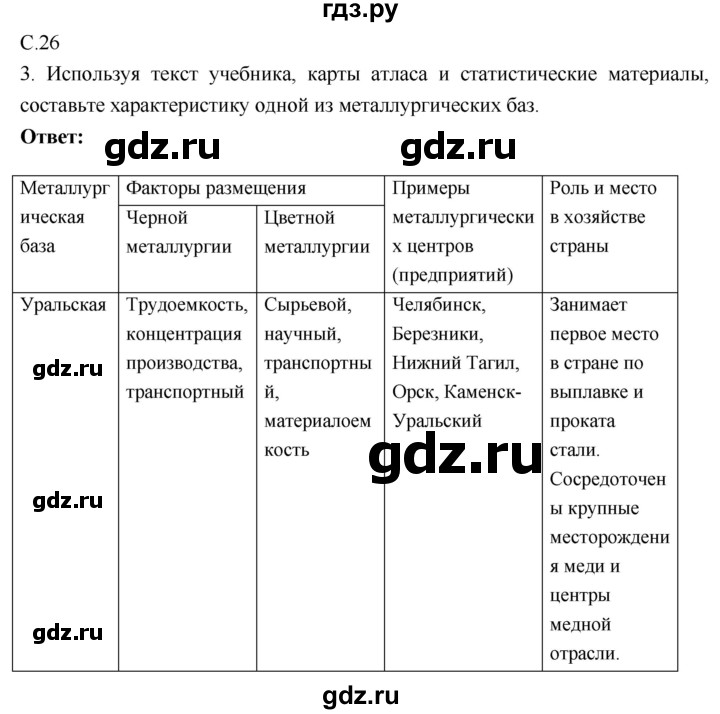 ГДЗ по географии 9 класс Таможняя рабочая тетрадь  тетрадь №1. страница - 26, Решебник 2017