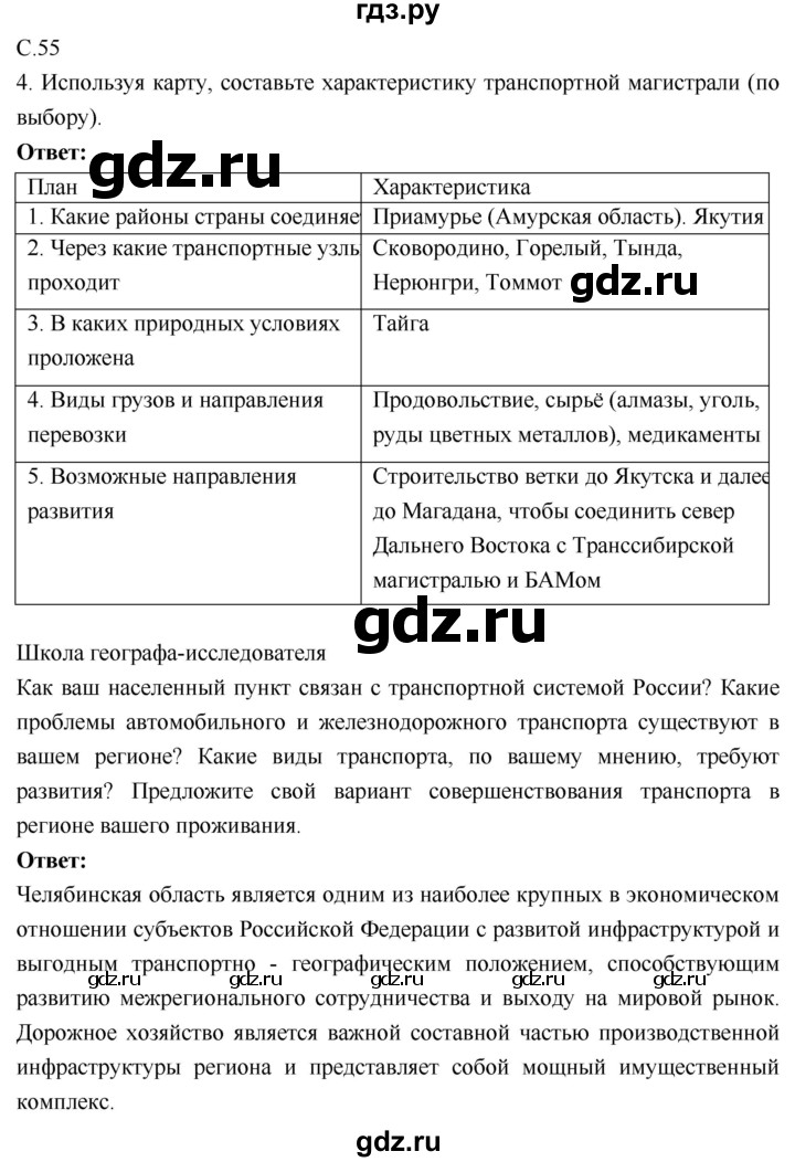 ГДЗ по географии 9 класс Таможняя рабочая тетрадь  тетрадь №1. страница - 55, Решебник 2017