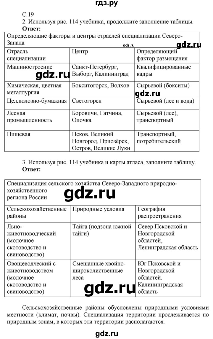 ГДЗ по географии 9 класс Таможняя рабочая тетрадь  тетрадь №2. страница - 19, Решебник 2017