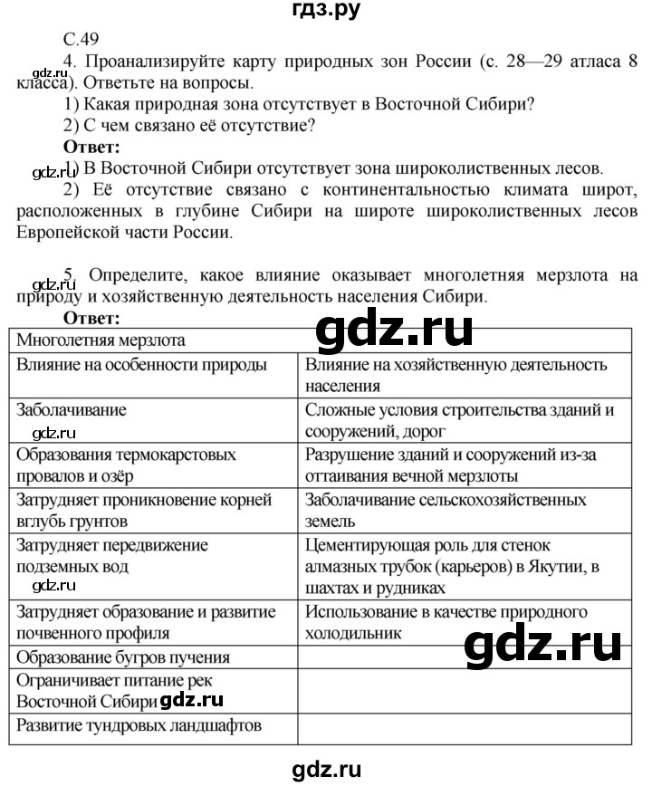 ГДЗ по географии 9 класс Таможняя рабочая тетрадь  тетрадь №2. страница - 49, Решебник 2017