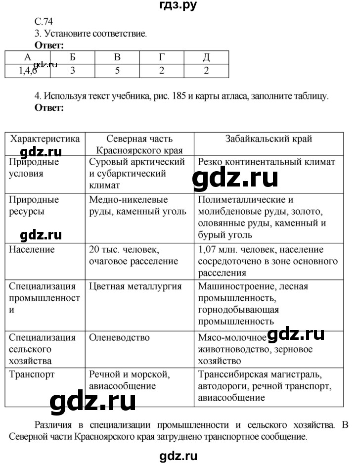 ГДЗ по географии 9 класс Таможняя рабочая тетрадь  тетрадь №2. страница - 74, Решебник 2017