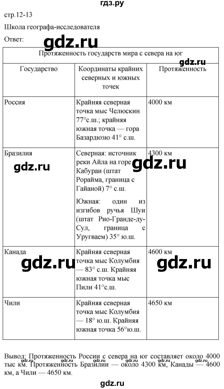 ГДЗ по географии 8 класс Пятунин рабочая тетрадь  тетрадь №1. страница - 12, Решебник 2022