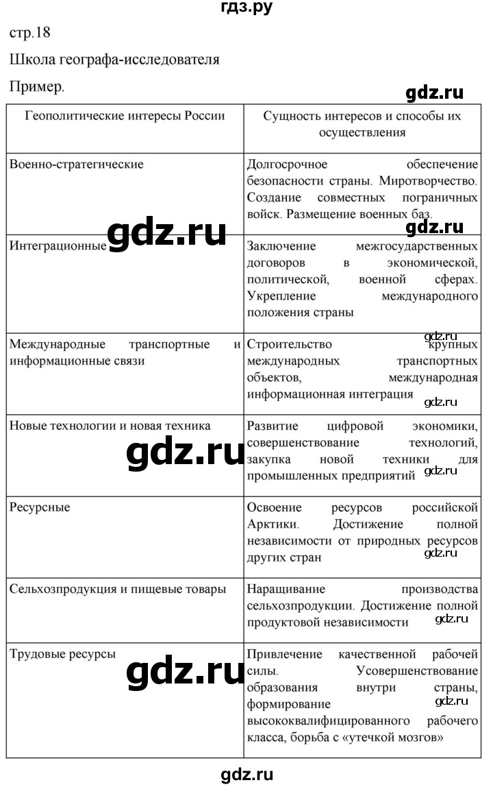 ГДЗ по географии 8 класс Пятунин рабочая тетрадь  тетрадь №1. страница - 18, Решебник 2022