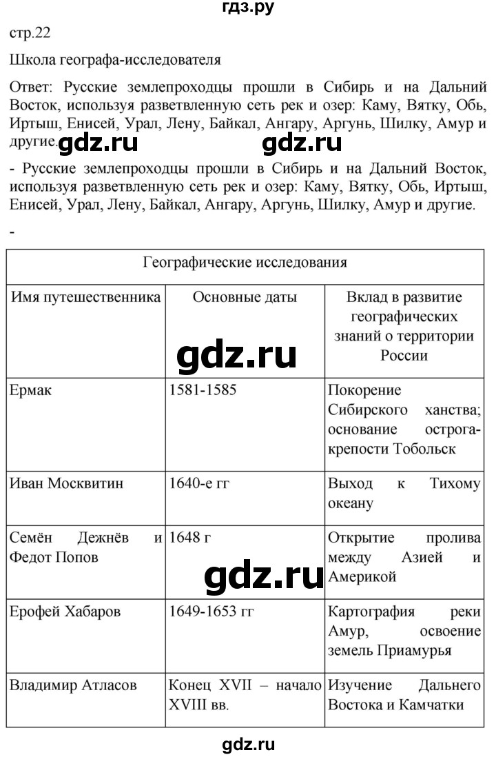 ГДЗ по географии 8 класс Пятунин рабочая тетрадь  тетрадь №1. страница - 22, Решебник 2022