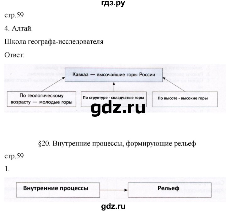 ГДЗ по географии 8 класс Пятунин рабочая тетрадь  тетрадь №1. страница - 59, Решебник 2022