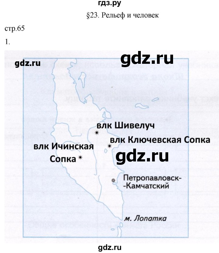 ГДЗ по географии 8 класс Пятунин рабочая тетрадь  тетрадь №1. страница - 65, Решебник 2022