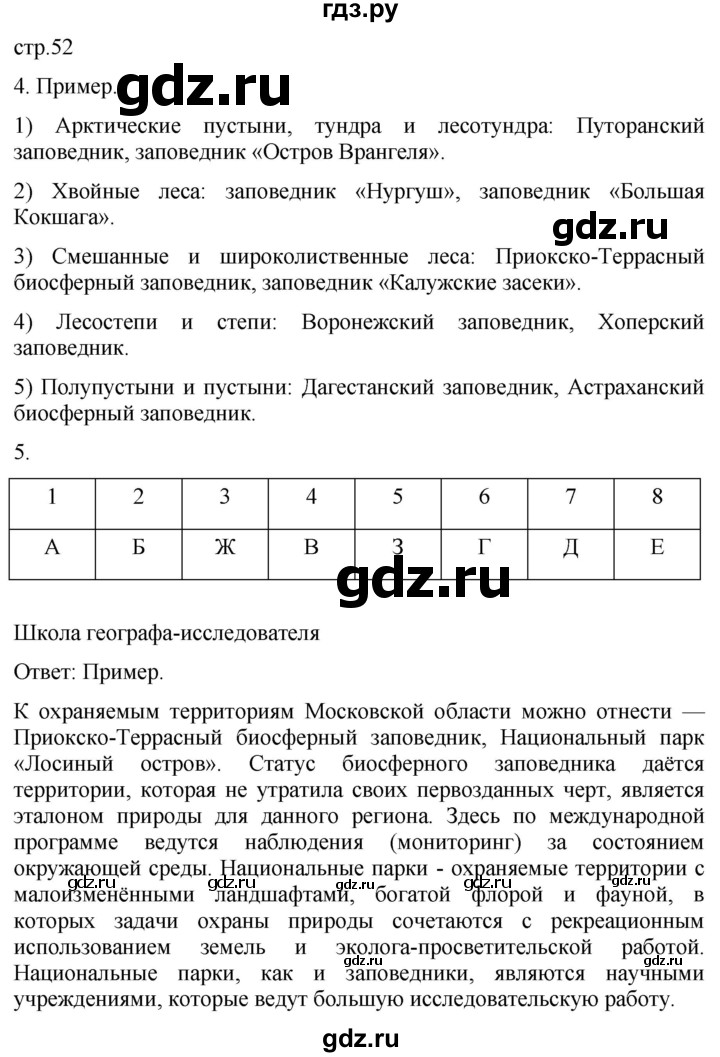 ГДЗ по географии 8 класс Пятунин рабочая тетрадь  тетрадь №2. страница - 52, Решебник 2022