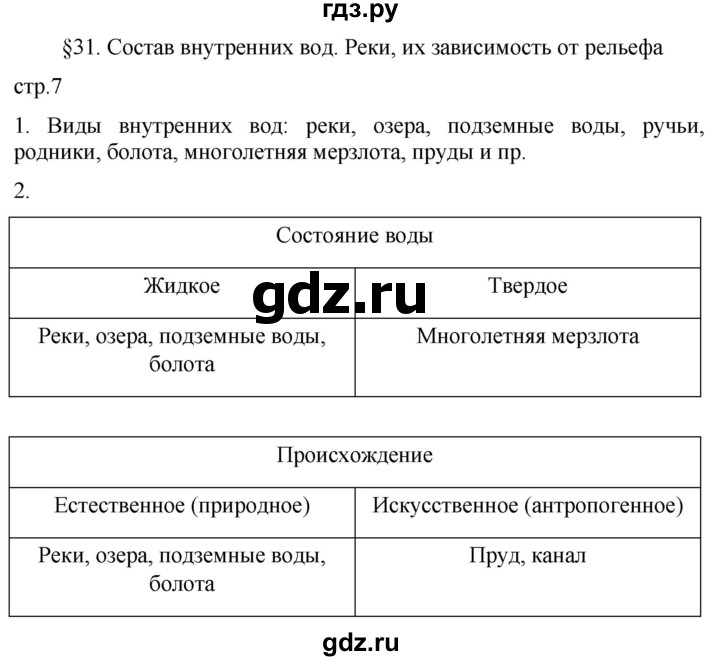 ГДЗ по географии 8 класс Пятунин рабочая тетрадь  тетрадь №2. страница - 7, Решебник 2022