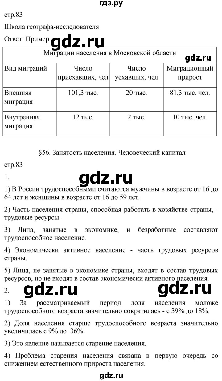 ГДЗ по географии 8 класс Пятунин рабочая тетрадь  тетрадь №2. страница - 83, Решебник 2022