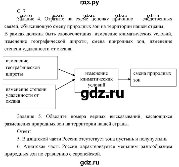 ГДЗ по географии 8 класс Пятунин рабочая тетрадь  тетрадь №2. страница - 7, Решебник 2017