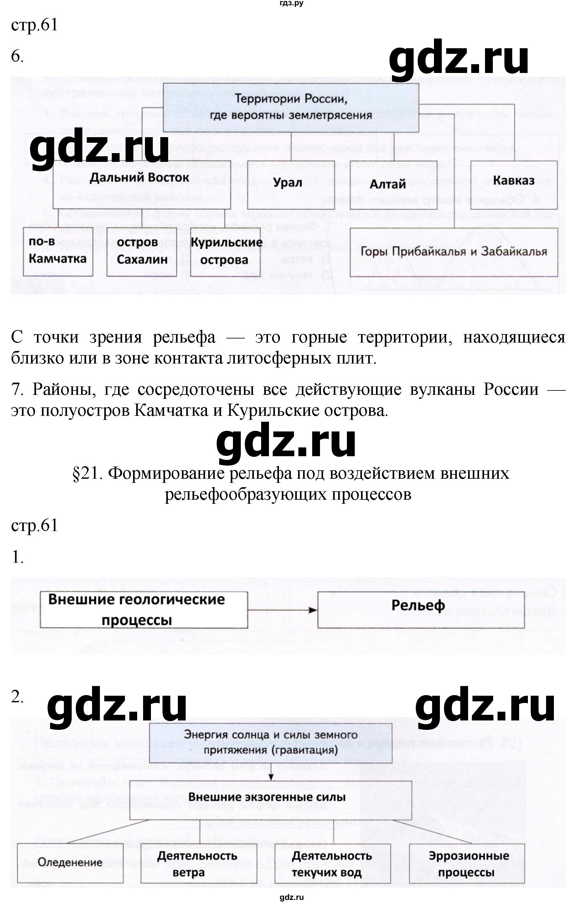 ГДЗ по географии 8 класс Пятунин рабочая тетрадь  тетрадь №1. страница - 61, Решебник 2022