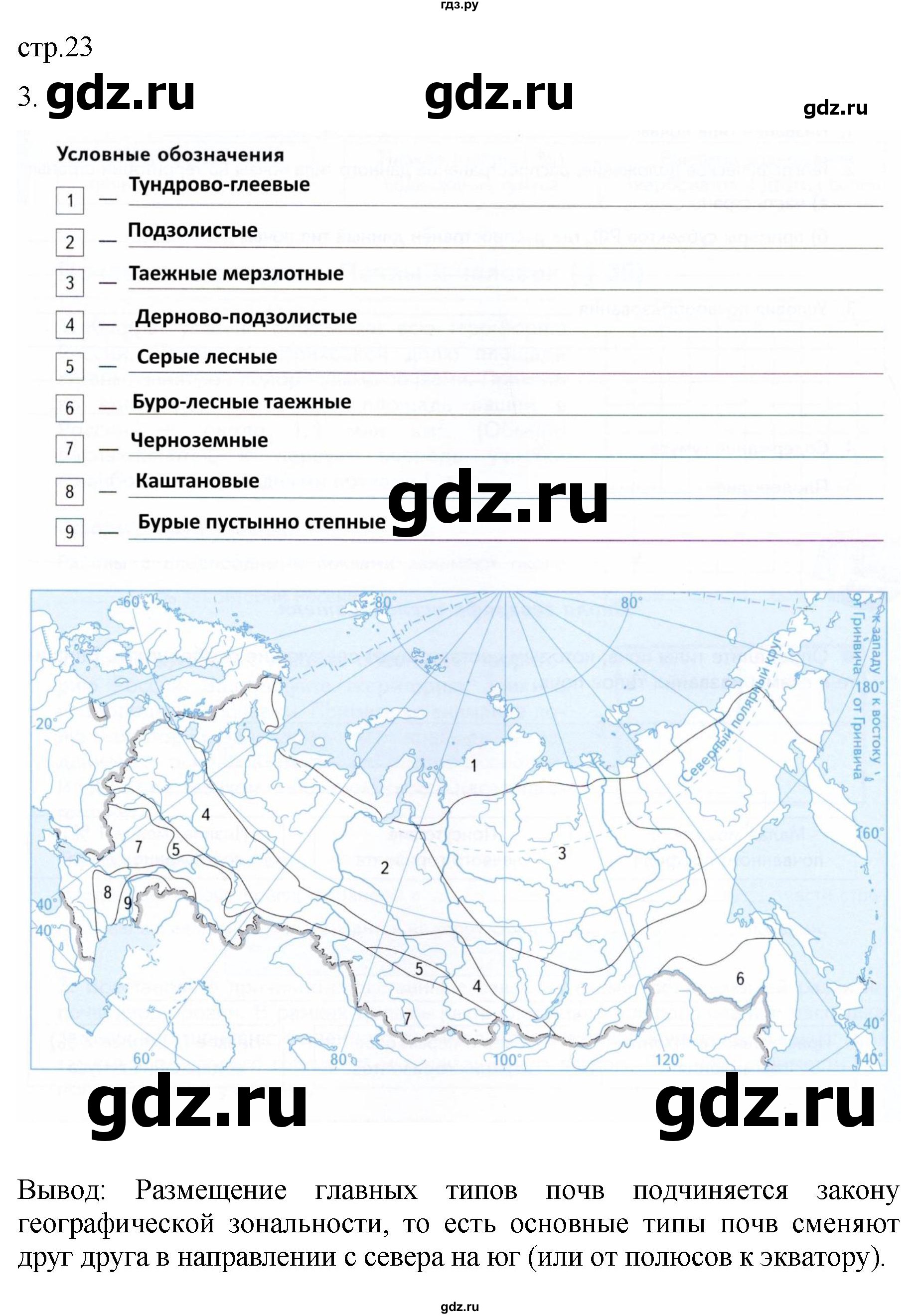 ГДЗ по географии 8 класс Пятунин рабочая тетрадь  тетрадь №2. страница - 23, Решебник 2022