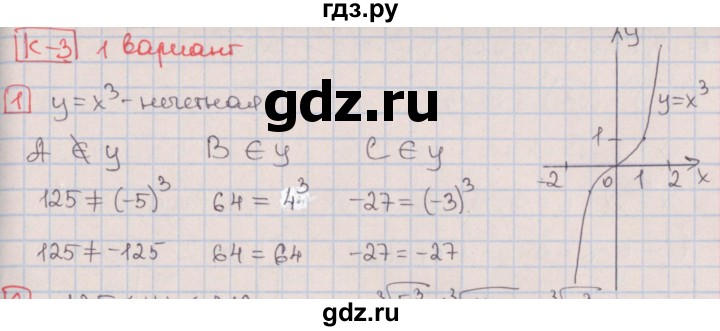ГДЗ по алгебре 9 класс Потапов дидактические материалы  контрольные работы / КР-3 / вариант 1 - 1, Решебник