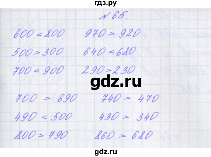 ГДЗ по математике 3 класс Кочурова рабочая тетрадь Дружим с математикой (Рудницкая)  упражнение - 65, Решебник