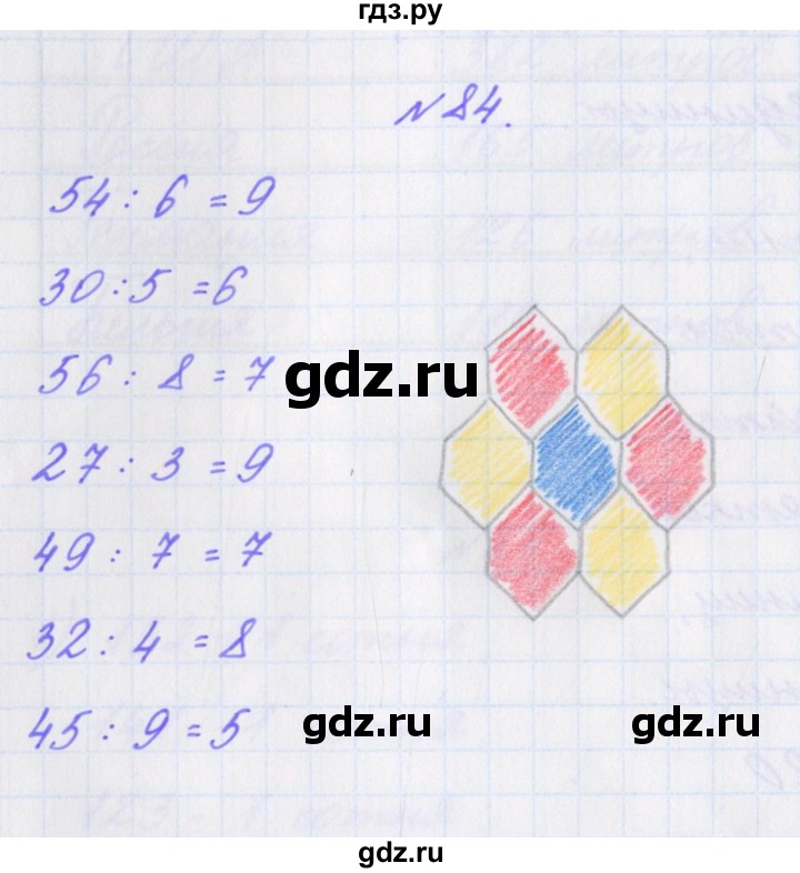 ГДЗ по математике 3 класс Кочурова рабочая тетрадь Дружим с математикой (Рудницкая)  упражнение - 84, Решебник