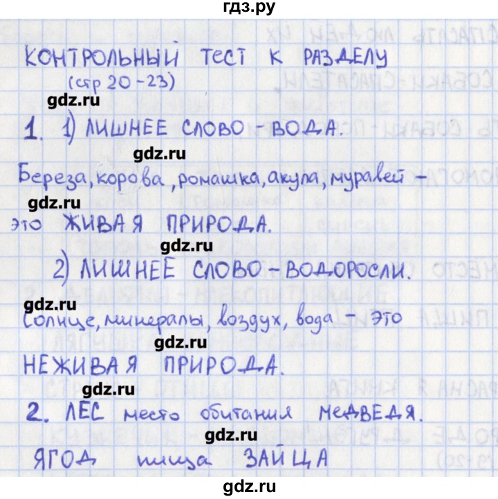 ГДЗ по окружающему миру 2 класс Глаголева предварительный, текущий и итоговый контроль (Плешаков)  страница - 21, Решебник