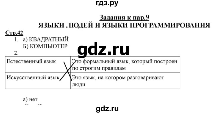 ГДЗ по информатике 2 класс Матвеева рабочая тетрадь  часть 1. страница - 42, Решебник 2012 №1