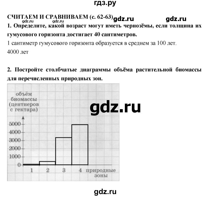 ГДЗ по географии 5 класс  Лобжанидзе тетрадь-тренажёр  часть 2 (страница) - 62–63, Решебник