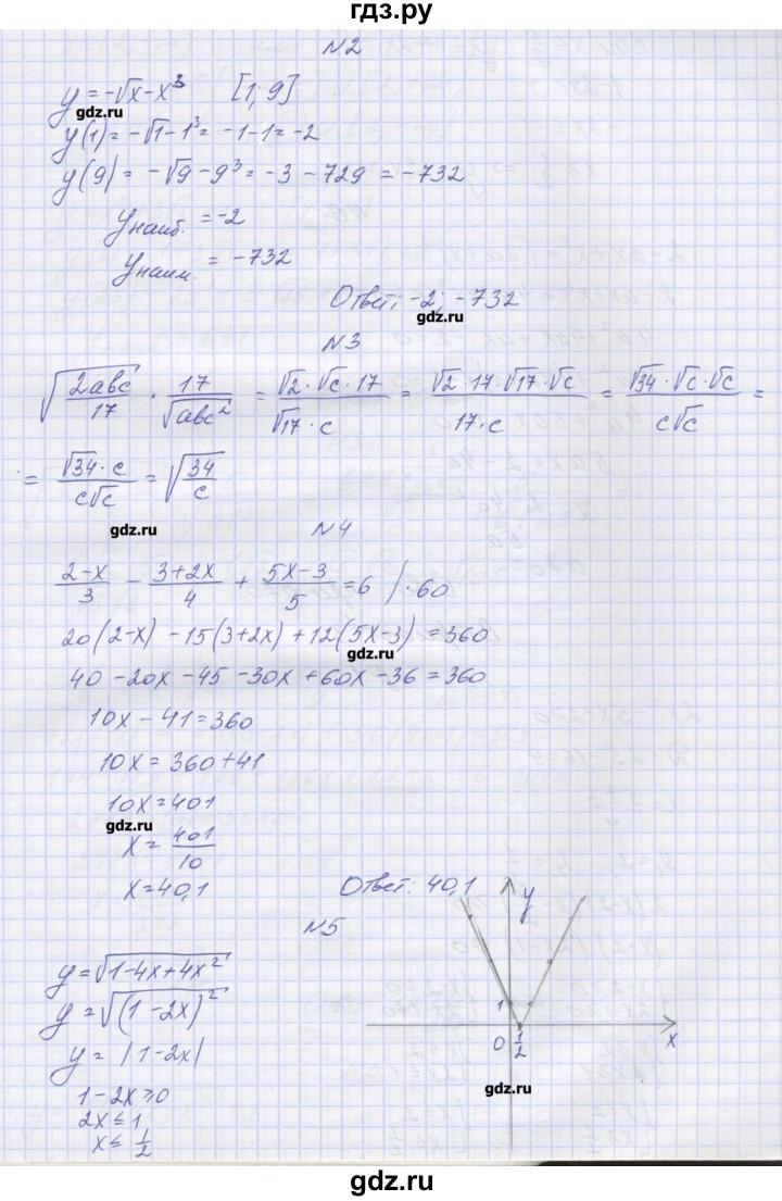 ГДЗ по алгебре 8 класс Попов дидактические материалы  контрольные работы / КР-7. вариант - 2, Решебник №1