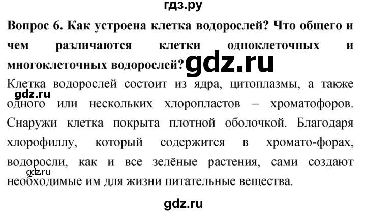 ГДЗ по биологии 5 класс Плешаков   §13 - 6, Решебник №1