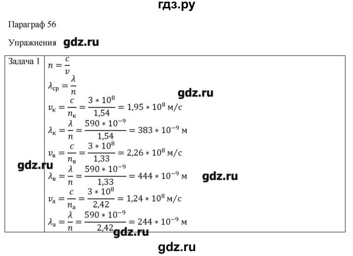 ГДЗ по физике 11 класс Грачев  Базовый и углубленный уровень § - 56, Решебник