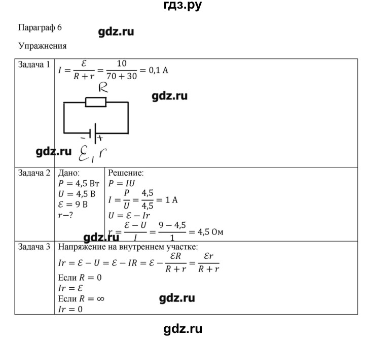 ГДЗ по физике 11 класс Грачев  Базовый и углубленный уровень § - 6, Решебник