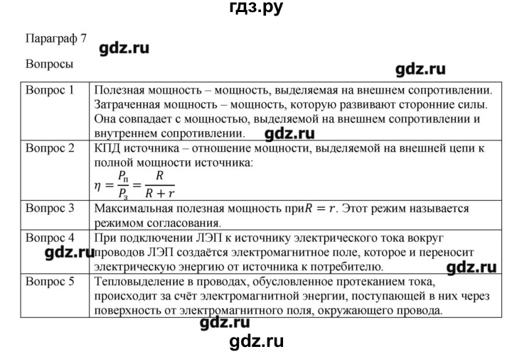 ГДЗ по физике 11 класс Грачев  Базовый и углубленный уровень § - 7, Решебник