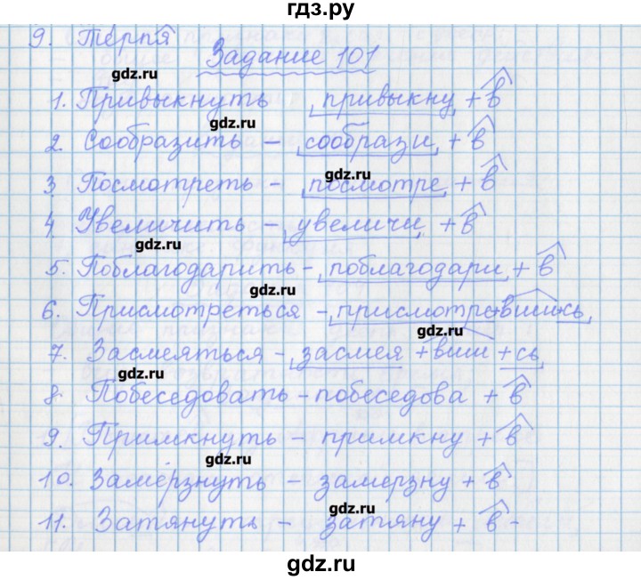 ГДЗ по русскому языку 7 класс Бабайцева рабочая тетрадь Углубленный уровень задание - 101, Решебник