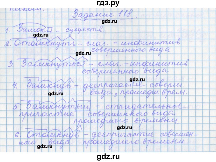 ГДЗ по русскому языку 7 класс Бабайцева рабочая тетрадь Углубленный уровень задание - 118, Решебник
