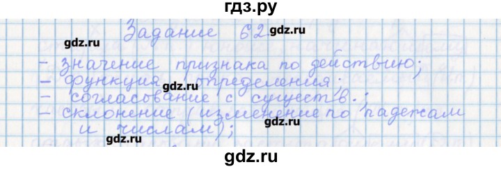 ГДЗ по русскому языку 7 класс Бабайцева рабочая тетрадь Углубленный уровень задание - 62, Решебник