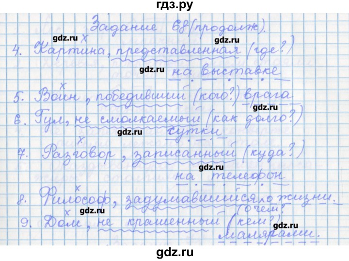 ГДЗ по русскому языку 7 класс Бабайцева рабочая тетрадь Углубленный уровень задание - 68, Решебник