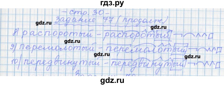 ГДЗ по русскому языку 7 класс Бабайцева рабочая тетрадь Углубленный уровень задание - 77, Решебник